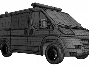police fiat ducato van 3Dモデル