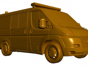 police fiat ducato van 3D Model
