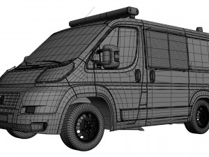 police fiat ducato van 3Dモデル