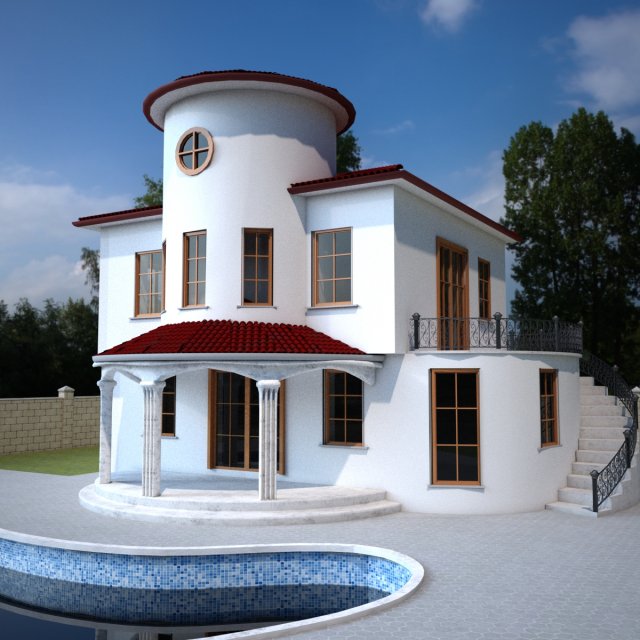 duplex villa 3D Model .c4d .max .obj .3ds .fbx .stl .blend 