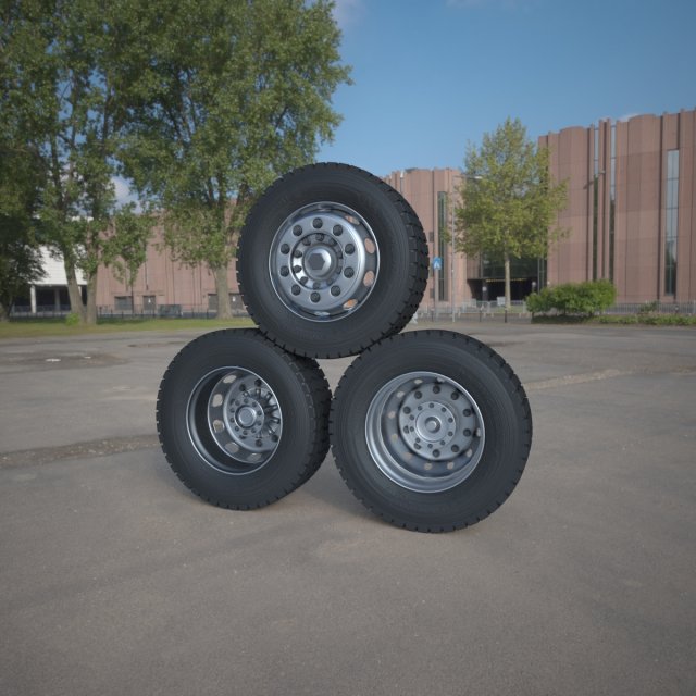 truck tire Model 3D .c4d .max .obj .3ds .fbx .stl .blend 