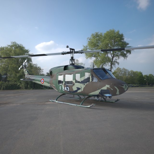 helikopter uh 1 Modelo 3D .c4d .max .obj .3ds .fbx .stl .blend 