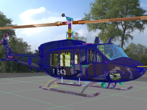 helikopter uh 1 Modelo 3D