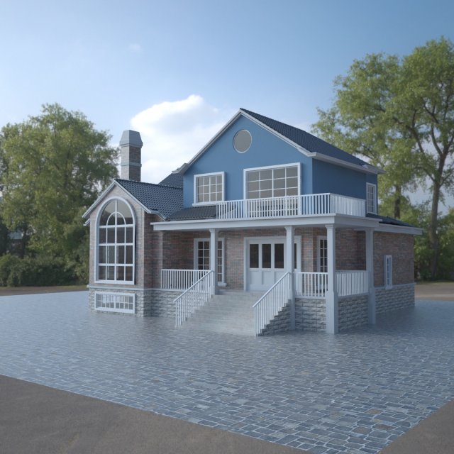 house 3D 모델 .c4d .max .obj .3ds .fbx .stl .blend 