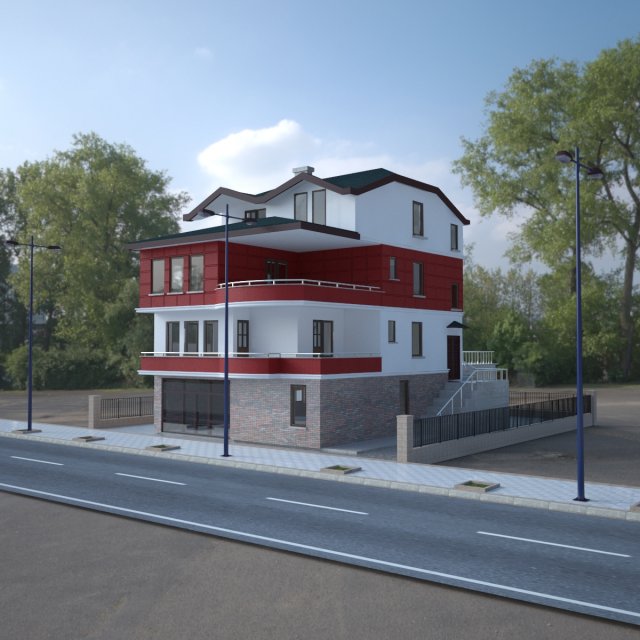 storey building Modelo 3D .c4d .max .obj .3ds .fbx .stl .blend 