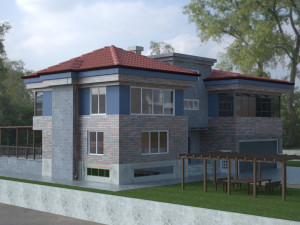 storey villa 3D 模型