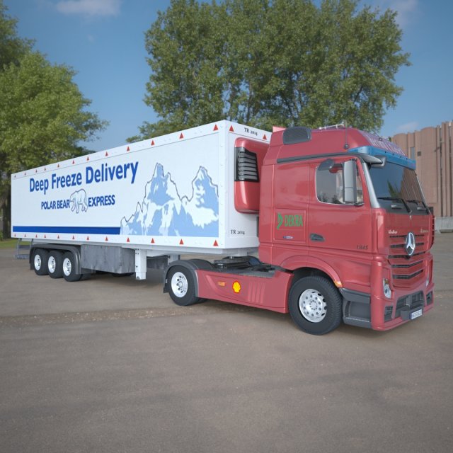 mercedes actros truck 3D Model .c4d .max .obj .3ds .fbx .stl .blend