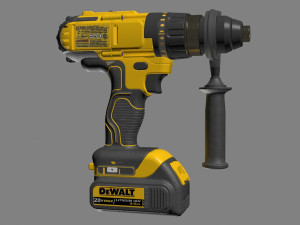 drill dawalt 20v 3D 模型