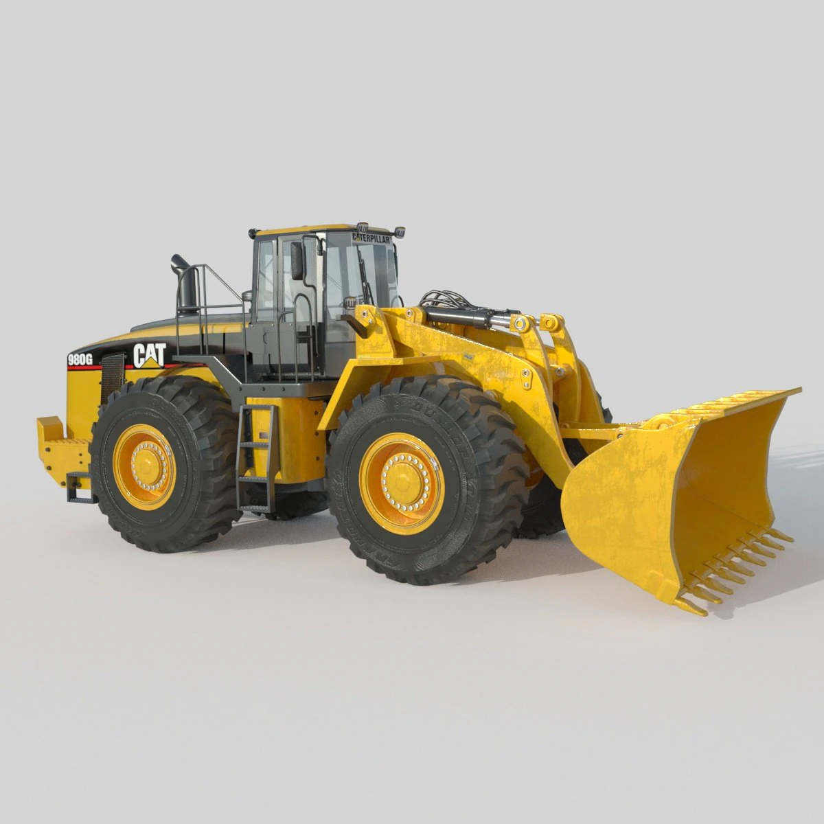 Caterpillar 980G Wheel Loader 3D Model .c4d .max .obj .3ds .fbx .stl .blend