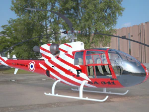 helicopter gazelle sa 341 3D Model