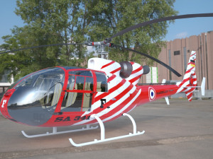 helicopter gazelle sa 341 3D Model