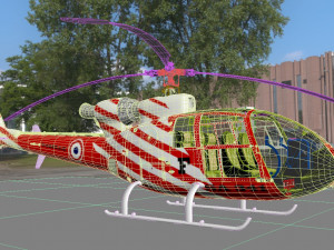 helicopter gazelle sa 341 3D Model