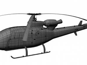 helicopter gazelle sa 341 3D Model