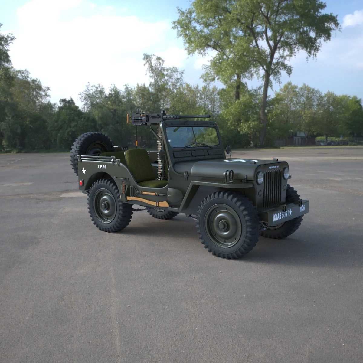 runner 1950 willys m38 jeep 3D Model .c4d .max .obj .3ds .fbx .stl .blend
