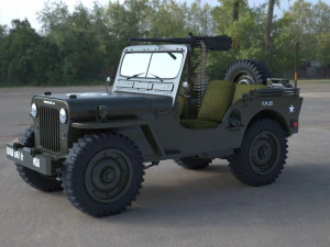 runner 1950 willys m38 jeep 3D Model