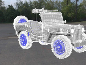 runner 1950 willys m38 jeep 3D Model