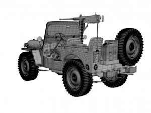 runner 1950 willys m38 jeep 3D Model