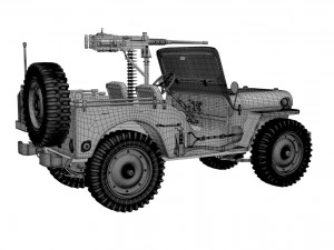runner 1950 willys m38 jeep 3D Model