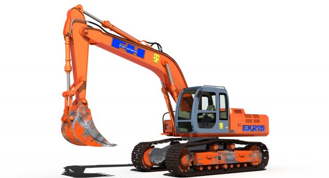 fiat hitachi fh 200 digger 3D Model .c4d .max .obj .3ds .fbx .stl .blend 