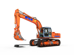 fiat hitachi fh 200 digger 3D Model