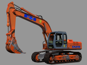 fiat hitachi fh 200 digger 3D Model