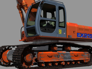 fiat hitachi fh 200 digger 3D Model