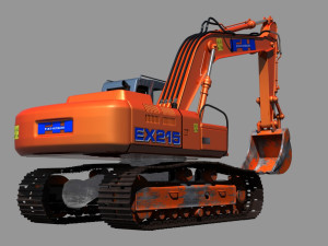 fiat hitachi fh 200 digger 3D Model