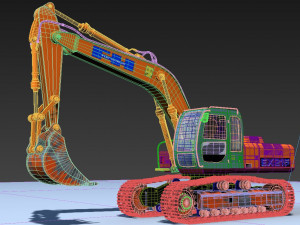 fiat hitachi fh 200 digger 3D Model