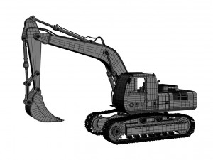fiat hitachi fh 200 digger 3D Model