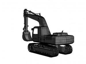 fiat hitachi fh 200 digger 3D Model