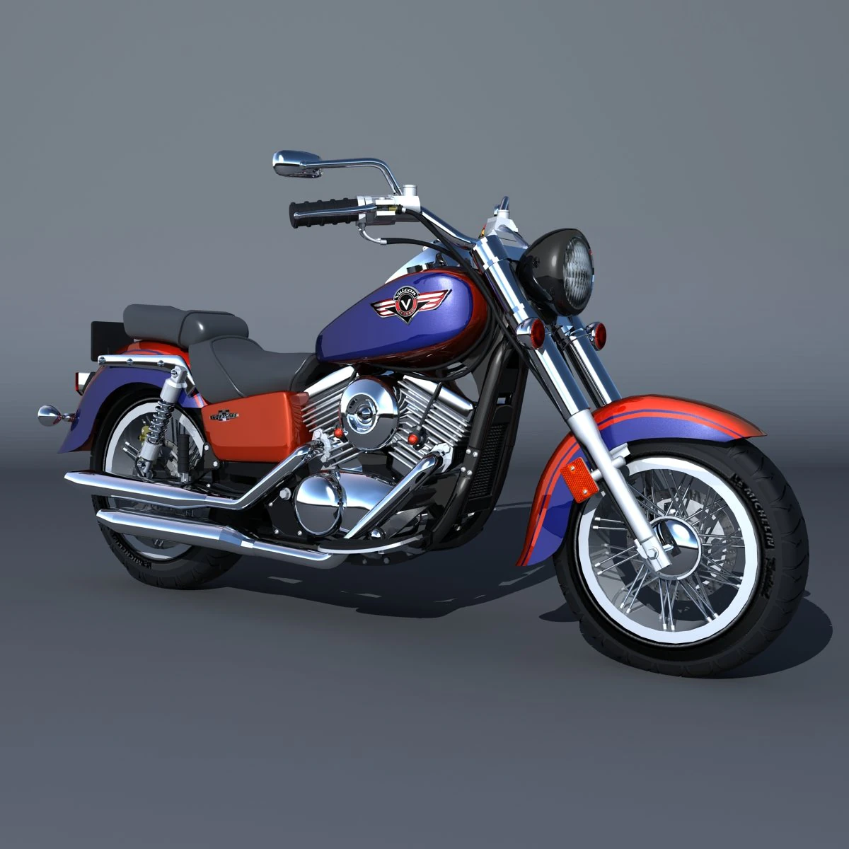 Kawasaki-vulcan-classic-1500 3D Model in Motorcycle 258512 | 3DExport