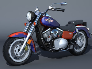 Kawasaki-vulcan-classic-1500 3D-Modell
