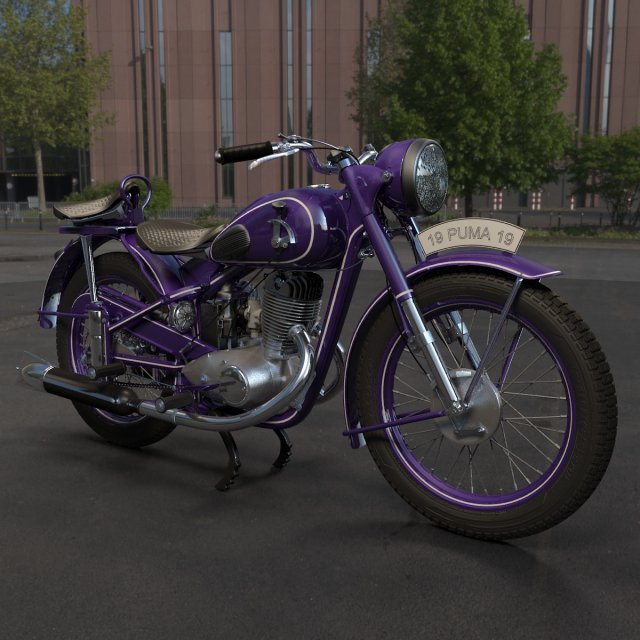 Motorcycle izh-49 3D Модель .c4d .max .obj .3ds .fbx .stl .blend 