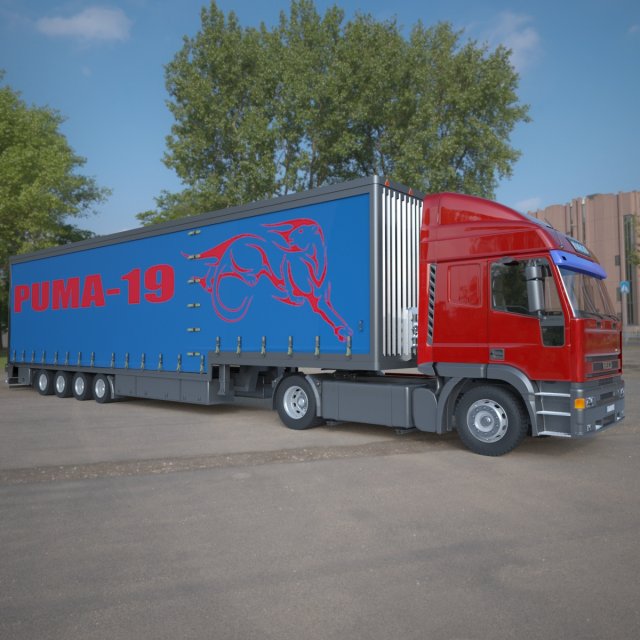 iveco eurotech truck 3D Model .c4d .max .obj .3ds .fbx .stl .blend