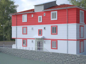 3 storey building 3D Model