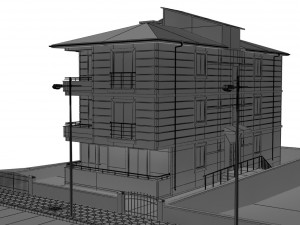 3 storey building Model 3D