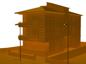 3 storey building Model 3D