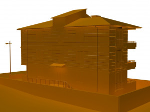3 storey building Model 3D