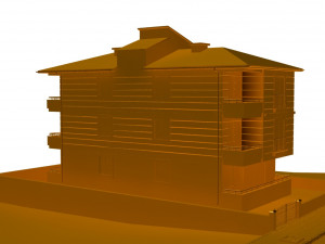3 storey building Model 3D