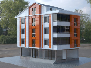 4 storey building 3Dモデル