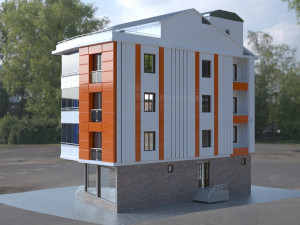 4 storey building 3Dモデル