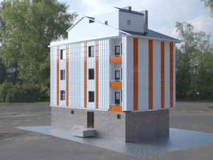 4 storey building 3Dモデル