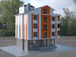 4 storey building 3Dモデル