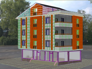4 storey building 3Dモデル