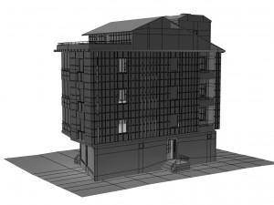 4 storey building 3Dモデル