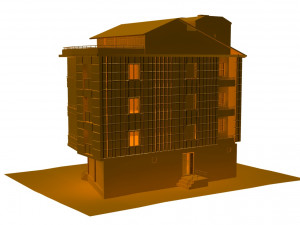 4 storey building 3Dモデル