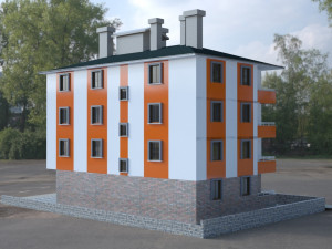 5 storey building Modèle 3D