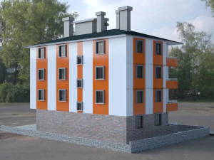 5 storey building 3D Model