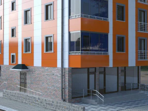 5 storey building 3D Model