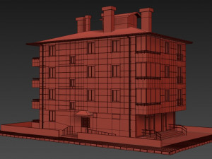 5 storey building Modèle 3D